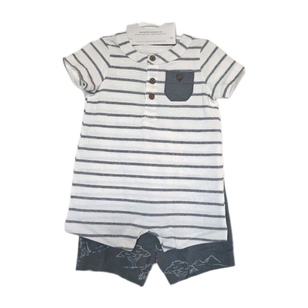 NWT Carter’s Just One You Baby Boy 2Pc Safari Romper Set 3M Jungle Animals